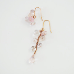 高品質ローズクォーツピアス Rose Quartz Pink Princess earrings〜愛と美の石 P0132 5枚目の画像