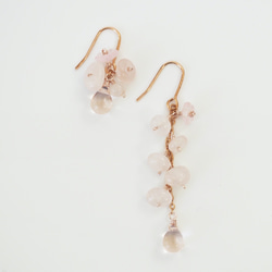 高品質玫瑰石英粉紅色公主耳環〜愛與美麗之石P0132 第7張的照片