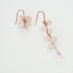 高品質ローズクォーツピアス Rose Quartz Pink Princess earrings〜愛と美の石 P0132 8枚目の画像