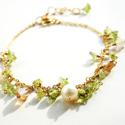 ペリドット ブレスレット Lady green bracelet B0028 1枚目の画像