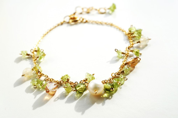 ペリドット ブレスレット Lady green bracelet B0028 1枚目の画像
