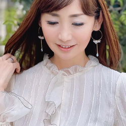 夫人冰藍耳環　Lady ice blue earrings P0042 第2張的照片