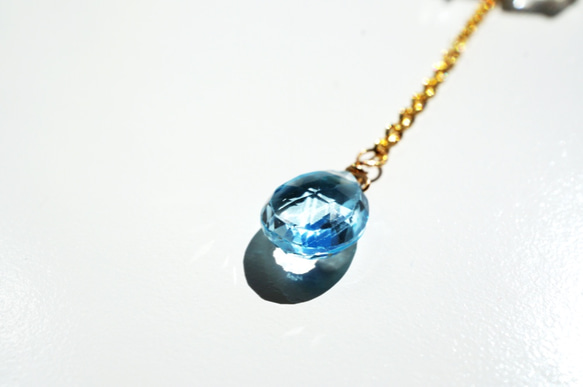 【14KGF変更可】宝石・天然石ブルートパーズ 水晶 ピアス Lady ice blue earrings P0042 6枚目の画像