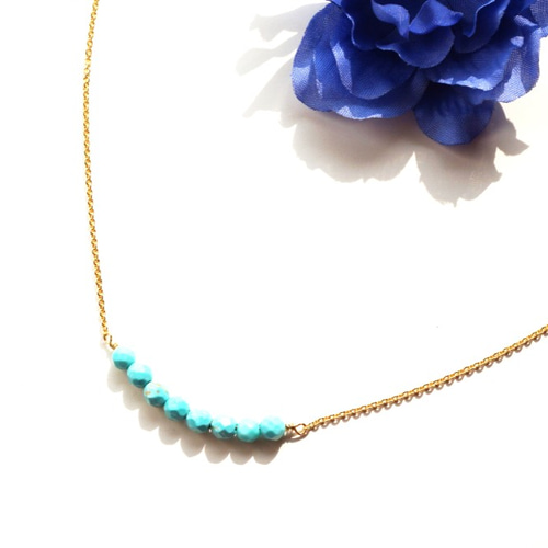 14kgf変更可】ターコイズネックレス Turquoise necklace N0011 