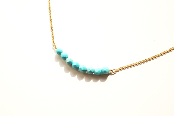 【14kgf変更可】ターコイズネックレス Turquoise necklace N0011 2枚目の画像