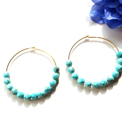 迷霧 綠松石移動穿刺 Turquoise Move earrings P0041 第2張的照片