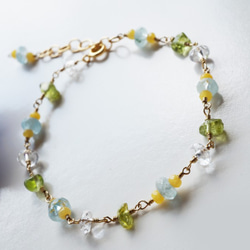 アクアマリン クールストーンブレスレット Aquamarine Cool stone bracelet B0027 1枚目の画像