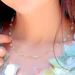 アクアマリン クールストーンネックレス Aquamarine Cool stone necklace N0010 1枚目の画像