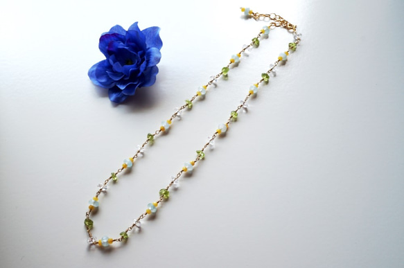 アクアマリン クールストーンネックレス Aquamarine Cool stone necklace N0010 2枚目の画像