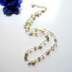 アクアマリン クールストーンネックレス Aquamarine Cool stone necklace N0010 3枚目の画像