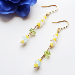 冷石耳環 Aquamarine Cool stone earrings P0040 第1張的照片