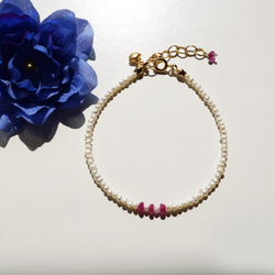 淡水パール＆ルビー ブレスレット Chérie bracelet B0026 2枚目の画像