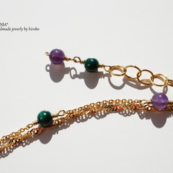 ♡Double♡malachite&amethyst♡necklace♡ 第4張的照片