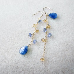 Kyanite Asymmetry earrings （14kgf） P0076 第1張的照片