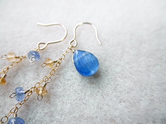 Kyanite Asymmetry earrings （14kgf） P0076 第3張的照片