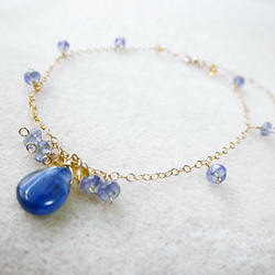 カイヤナイト＆タンザナイト ブレスット　Kyanite&Tanzanite bracelet（14kgf） B0050 1枚目の画像