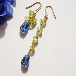 ペリドット ピアス Fleur muguet earrings  P0036 1枚目の画像