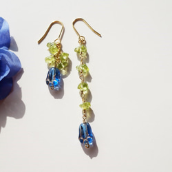 ペリドット ピアス Fleur muguet earrings  P0036 2枚目の画像