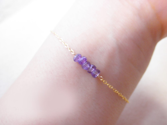 【14KGF】Amethyst bracelet  B0048 第2張的照片