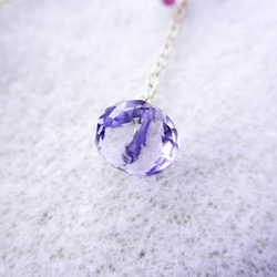 【残り1点】花畑ピアス ライトアメジスト Light Amethyst earrings（14kgf） P0074 4枚目の画像