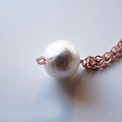 甜美白 棉珍珠 項鍊 Sweet White Cotton Pearl necklaceN0009 第3張的照片