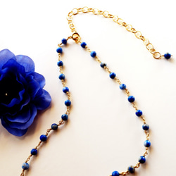ラピスラズリ ネックレス Petit pierre Lapis lazuli amulet necklace N0008 3枚目の画像