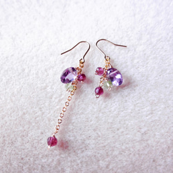amethyst floral earrings  P0072 第1張的照片