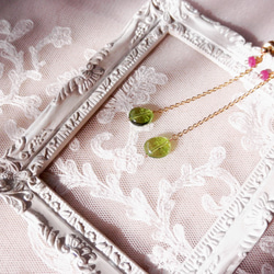 橄欖石與紅寶石鍊式耳環 Peridot&Ruby Chain earrings  P0070 第1張的照片