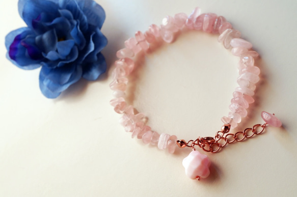 ローズクォーツブレスレット Printemps cherry Blossoms bracelet B0020 1枚目の画像