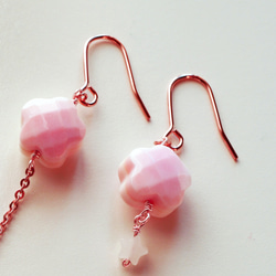 春天 櫻花 刺穿 Printemps cherry Blossoms earrings P0033 第3張的照片