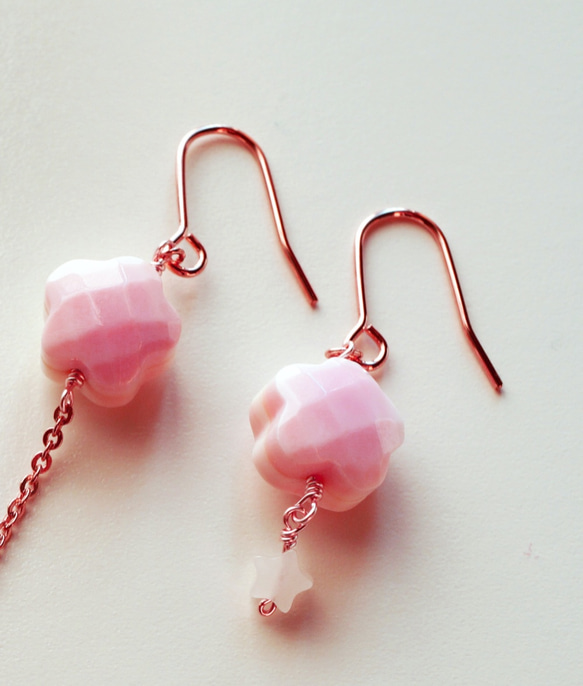 春天 櫻花 刺穿 Printemps cherry Blossoms earrings P0033 第3張的照片