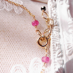 ペリドット&ルビーのキャンディーブレス Peridot&Ruby Sweety bracelet B0044 3枚目の画像