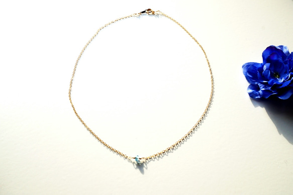 London Blue Topaz Necklace（14kgf） N0007 第3張的照片