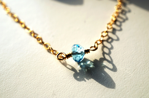 London Blue Topaz Necklace（14kgf） N0007 第5張的照片