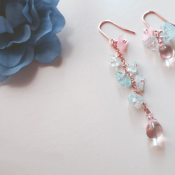 Lady blue&pink earrings P0032 第3張的照片