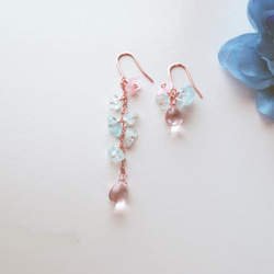 Lady blue&pink earrings P0032 第1張的照片