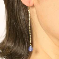 Laxuary Kyanite Long earrings P0069 第1張的照片