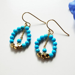 城市綠松石耳環 urban Turquoise earrings P0028 第1張的照片