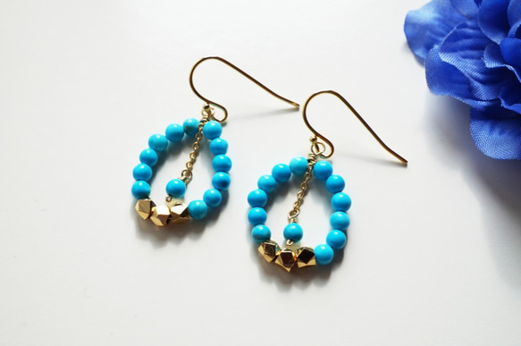 城市綠松石耳環 urban Turquoise earrings P0028 第1張的照片