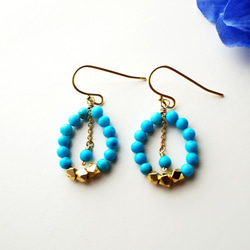 城市綠松石耳環 urban Turquoise earrings P0028 第3張的照片