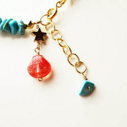 貝殼，星星和綠松石天然石手鍊護身符 Shell&Star&Turquoise amulet bracelet B0016 第3張的照片