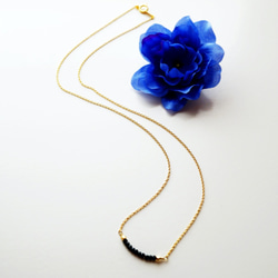 Noir項鍊精巧的黑色尖晶石 Noir Spinel necklace N0004 第2張的照片