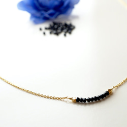 Noir項鍊精巧的黑色尖晶石 Noir Spinel necklace N0004 第4張的照片