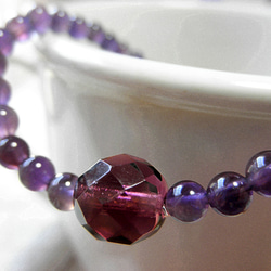 Amethyst amulet Purple bracelet B0042 第1張的照片