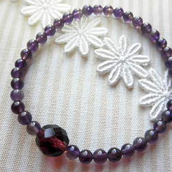 Amethyst amulet Purple bracelet B0042 第2張的照片
