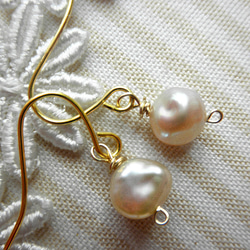 ♡優質淡水珍珠♡簡單的耳環♡ 第2張的照片