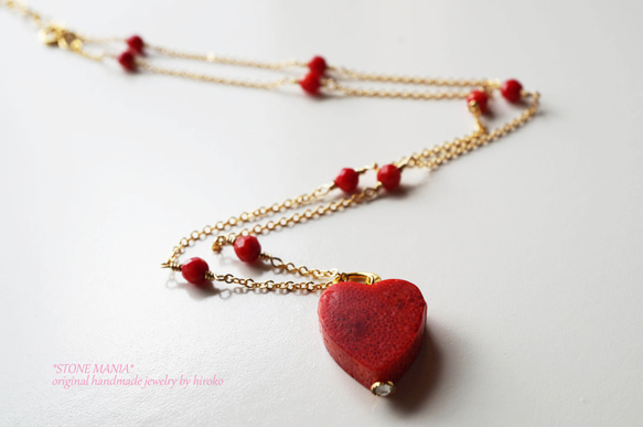 ♡Heart red coral♡2way♡ 1枚目の画像
