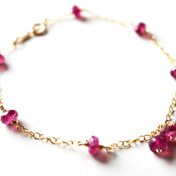 14 kgf 護身符 手鍊 粉紅碧璽 Pink Tourmaline bracelet（14kgf） B0041 第1張的照片