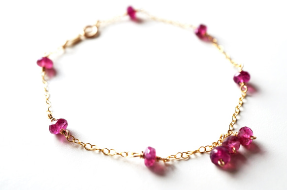 14 kgf 護身符 手鍊 粉紅碧璽 Pink Tourmaline bracelet（14kgf） B0041 第1張的照片