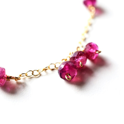 14 kgf 護身符 手鍊 粉紅碧璽 Pink Tourmaline bracelet（14kgf） B0041 第2張的照片